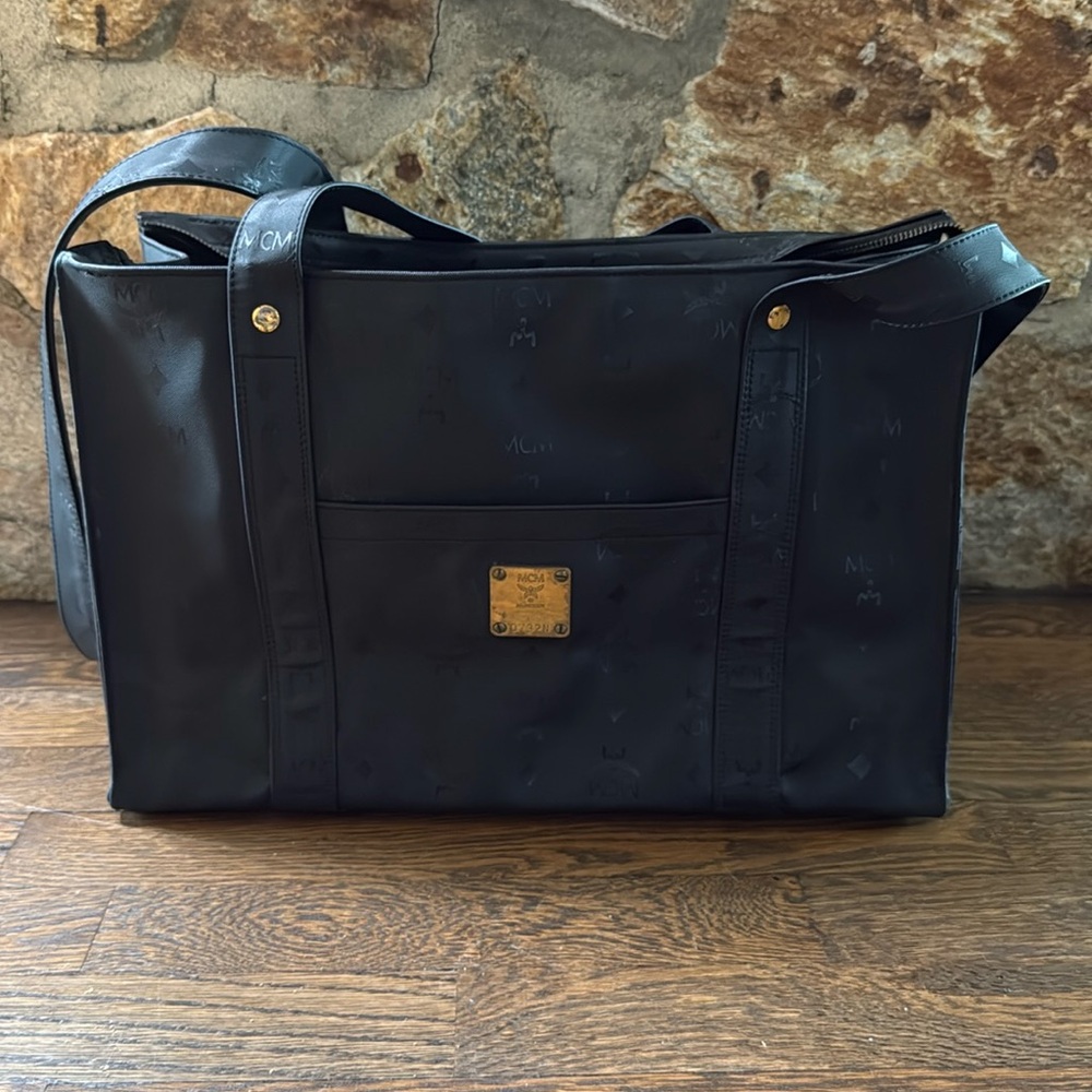 Authentic MCM Visetos Large Black Tote Bag